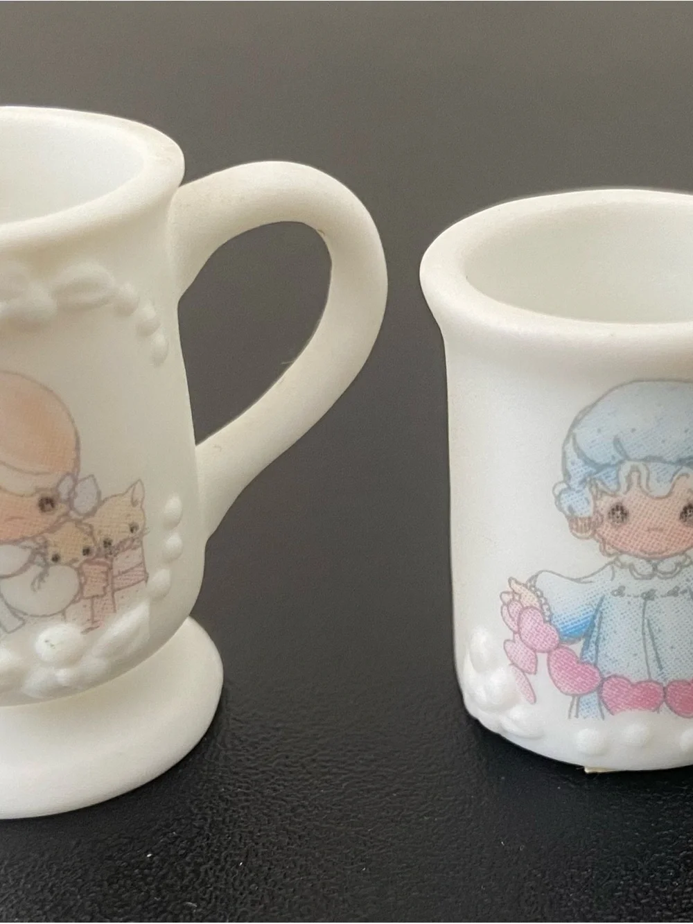 Precious Moments White Porcelain Mini Tea Set with Pink Accents